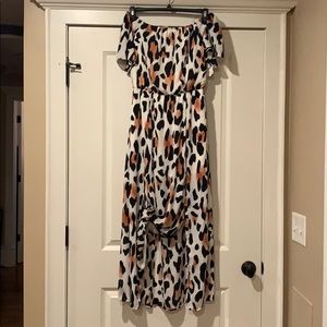Off the shoulder Cheetah Maxi dress